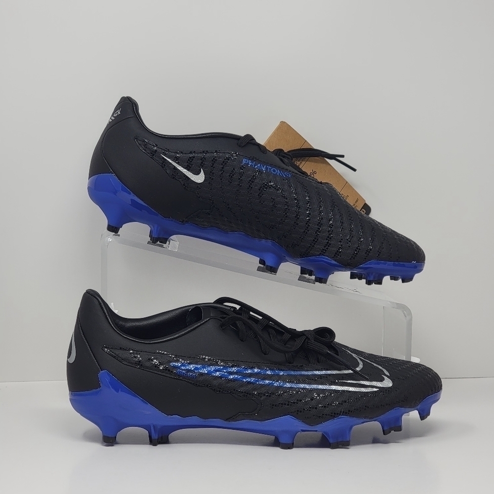 Nike Men's Phantom GX Academy FG/MG Soccer Cleats Black Royal Blue Size 6.5 New